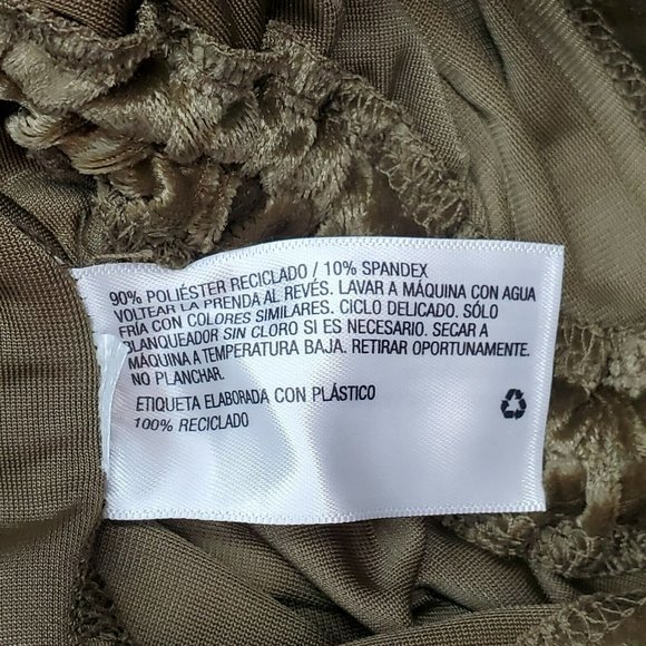 Wild Fable Women's Ruched Slip Dress Spaghetti Straps Stretch Olive Medium - Picture 10 of 11